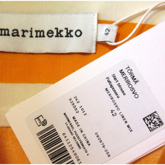 NWT marimekko Torma Merirosvo Paitapusero in Mix Stripe Oversized Shirt 42 / 12 - Picture 6 of 10